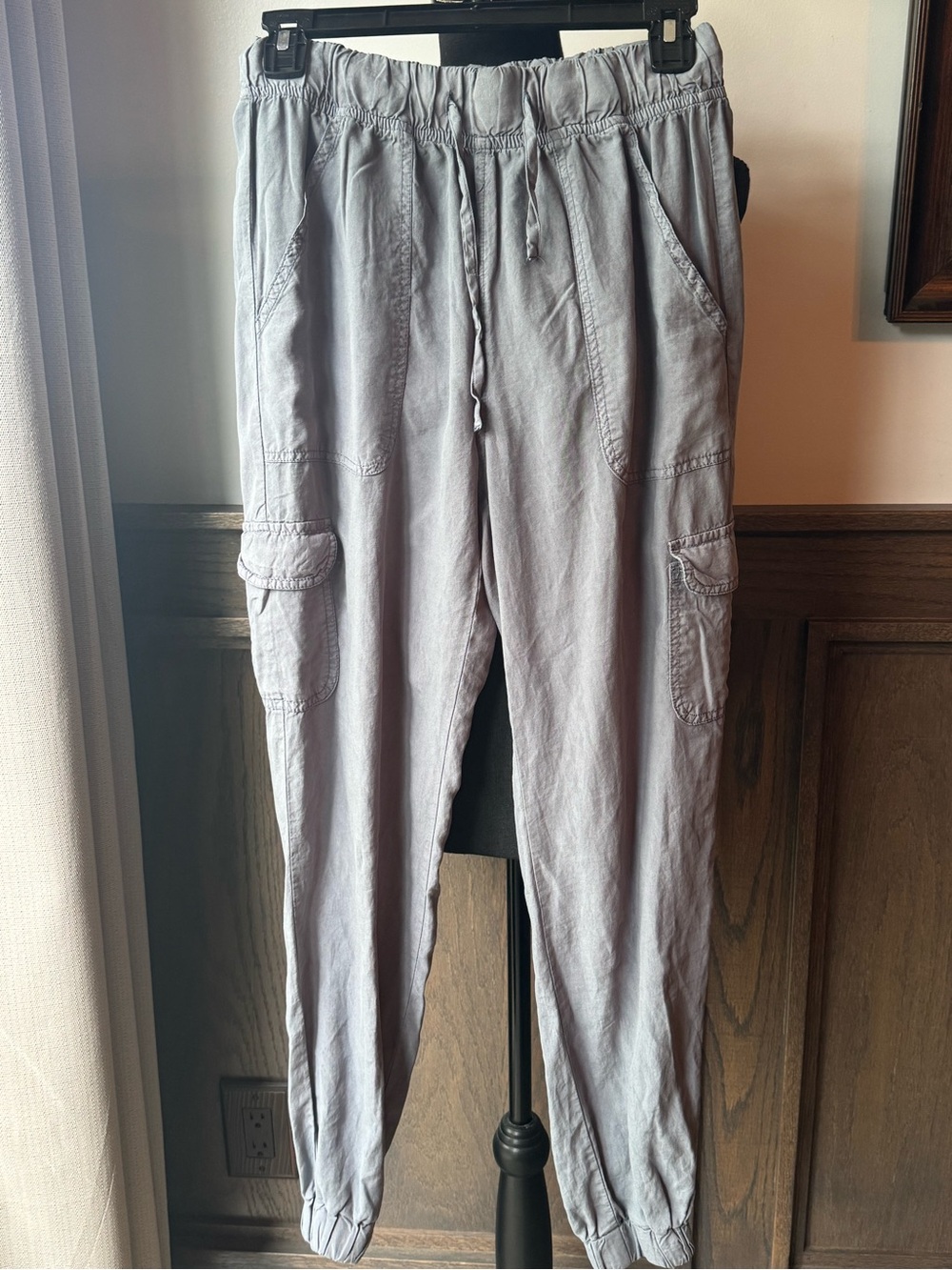 Thread & Supply Light Gray Cargo Jogger Pants